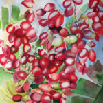 Palm Berries, painting in progress