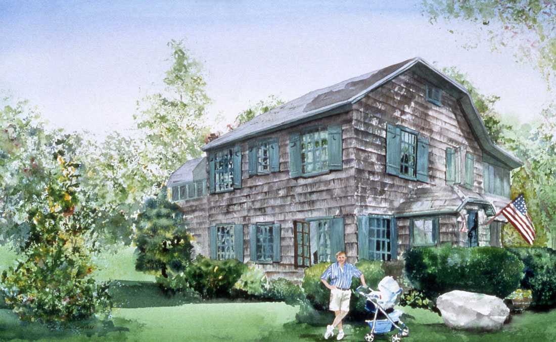 Gwinn Cottage painting of family vacation home