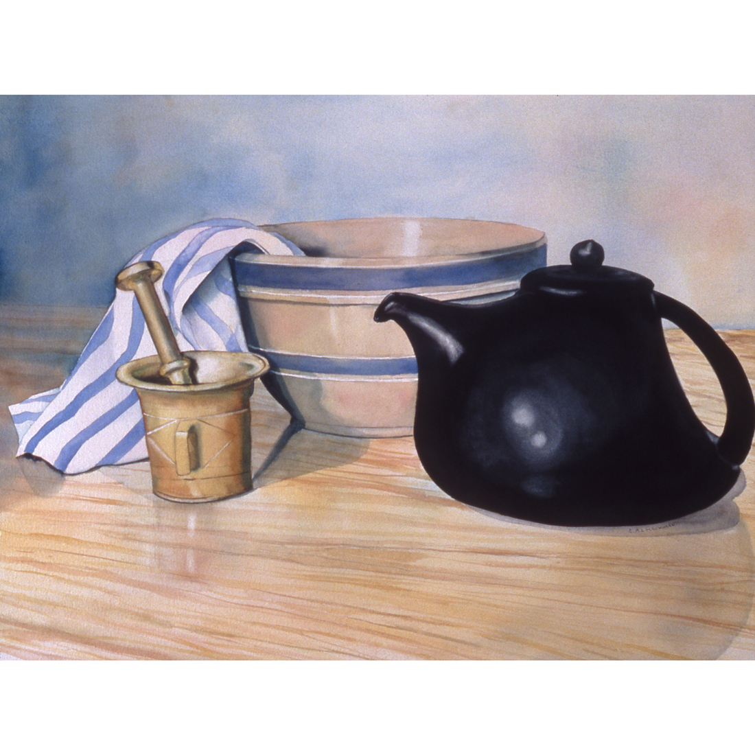 Teapot, Bowl, Mortar and Pestle