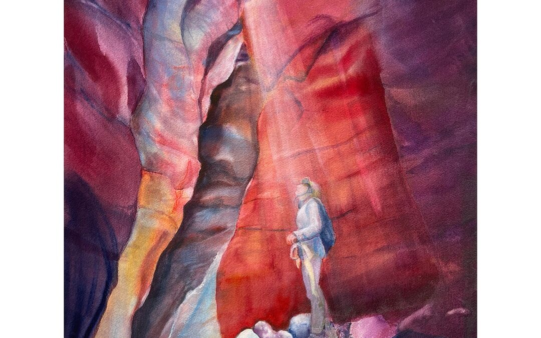 LIGHT-Bryce Canyon, watercolor, gesso, pastel